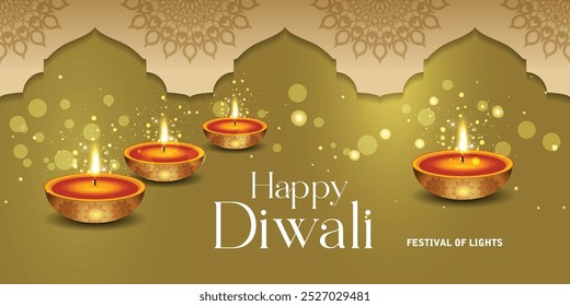 Bonito cartão de saudação para o festival da comunidade hindu Diwali, ilustração de fundo do festival Happy Diwali, design gráfico Diwali para a celebração do festival Diwali na Índia.