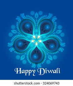 Beautiful greeting card for Hindu community festival Diwali / Happy Diwali festival background illustration / Diwali graphic design. Come with layers.