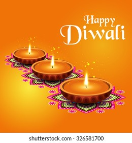 Beautiful greeting card for Hindu community festival Diwali / Happy Diwali festival background illustration / Diwali graphic design for Diwali festival celebration in India
