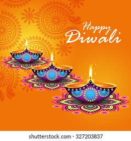 Beautiful greeting card for Hindu community festival Diwali / Happy Diwali festival background illustration / Diwali graphic design for Diwali festival celebration in India
