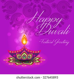 Beautiful greeting card for Hindu community festival Diwali / Happy Diwali festival background illustration / Diwali graphic design for Diwali festival celebration in India
