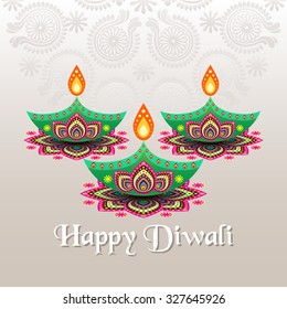 Beautiful greeting card for Hindu community festival Diwali / Happy Diwali festival background illustration / Diwali graphic design for Diwali festival celebration in India
