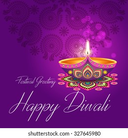 Beautiful greeting card for Hindu community festival Diwali / Happy Diwali festival background illustration / Diwali graphic design for Diwali festival celebration in India
