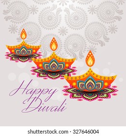 Beautiful greeting card for Hindu community festival Diwali / Happy Diwali festival background illustration / Diwali graphic design for Diwali festival celebration in India
