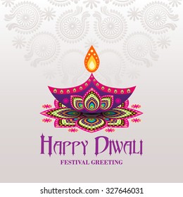 Beautiful greeting card for Hindu community festival Diwali / Happy Diwali festival background illustration / Diwali graphic design for Diwali festival celebration in India
