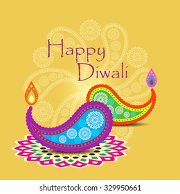 Beautiful greeting card for Hindu community festival Diwali / Happy Diwali festival background illustration / Diwali graphic design for Diwali festival celebration in India
