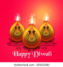 Beautiful greeting card for Hindu community festival Diwali / Happy Diwali festival background illustration / Diwali graphic design for Diwali festival celebration in India
