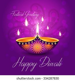 Beautiful greeting card for Hindu community festival Diwali / Happy Diwali festival background illustration / Diwali graphic design for Diwali festival celebration in India
