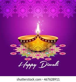 Beautiful greeting card for Hindu community festival Diwali / Happy Diwali festival background illustration / Diwali graphic design for Diwali festival celebration in India