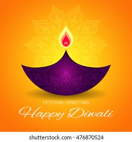 Beautiful greeting card for Hindu community festival Diwali / Happy Diwali festival background illustration / Diwali graphic design for Diwali festival celebration in India

