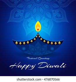 Beautiful greeting card for Hindu community festival Diwali / Happy Diwali festival background illustration / Diwali graphic design for Diwali festival celebration in India

