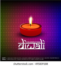 Beautiful greeting card for Hindu community festival Diwali / Happy Diwali festival background illustration / Diwali graphic design for Diwali festival celebration in India