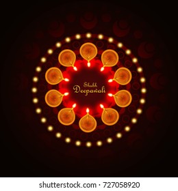 Beautiful greeting card for Hindu community festival Diwali
