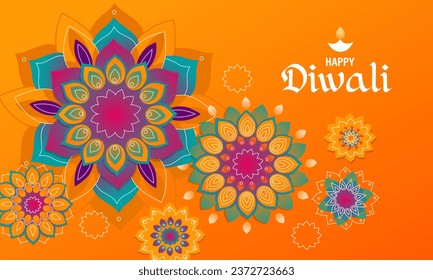 Beautiful greeting card for Indian holiday Diwali (Festival of l