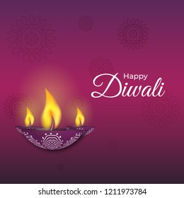 Beautiful greeting card, poster and wallpaper design of diwali. 