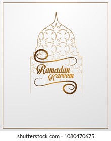 Beautiful greeting card, Ramadan kareem greeting template islamic crescent vector illustration