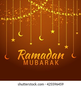 A beautiful greeting card of ramdan mubarak.