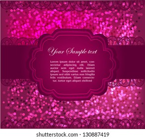 Beautiful greeting card, shiny background and a place for text