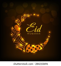 A Beautiful Greeting Card Template For Eid Mubarak.