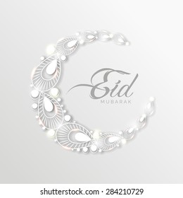 A Beautiful Greeting Card Template For Eid Mubarak.