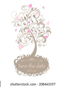 Beautiful greeting card with tree