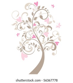 Beautiful greeting card with tree