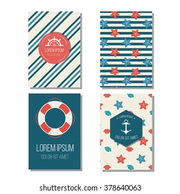 Beautiful greeting cards. Made in nautical style. Can be used for cruise travel postcards or invites.
