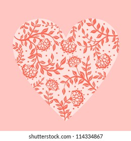 Beautiful greeting floral heart