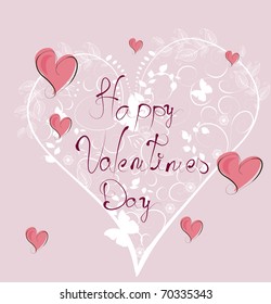 Beautiful greeting floral heart