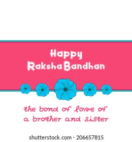 beautiful greeting for indian hindu festival of rakshabandhan with floral