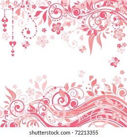 Beautiful greeting pink background