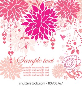 Beautiful greeting pink card