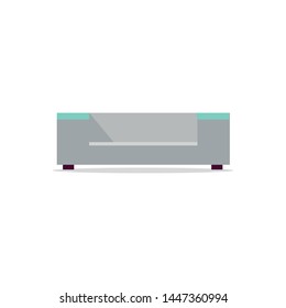 Beautiful grey couch.  Sofa for the interior.  Isolated flat vector illustration on background.