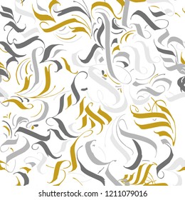 Beautiful grey and yellow seamless pattern. Vintage, paisley elements. Traditional, Ethnic, Turkish, Indian motifs. Great for fabric and textile, wallpaper, packaging or any desired idea.