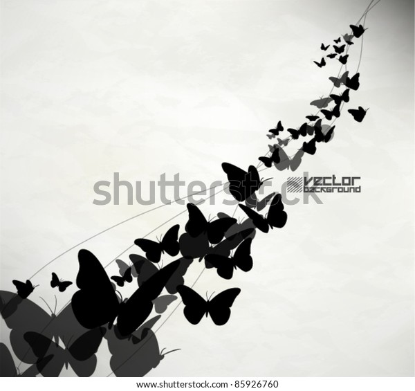 Beautiful Grunge Butterfly Vector Background Stock Vector (Royalty Free ...