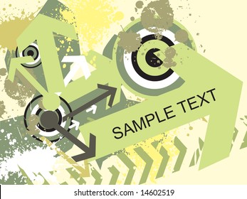 textura con efecto de grunge hermosa del tema de la flecha, ilustración