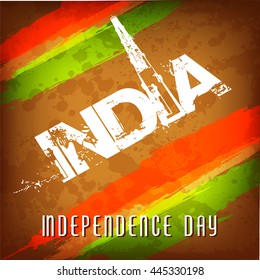 Beautiful grungy background  with grungy national flag and text for india,vector illustration and republic day. Independence Day celebrations.