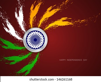 beautiful grungy Indian flag theme design on brown color background. 