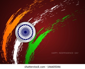 beautiful grungy Indian flag theme design on brown color background.