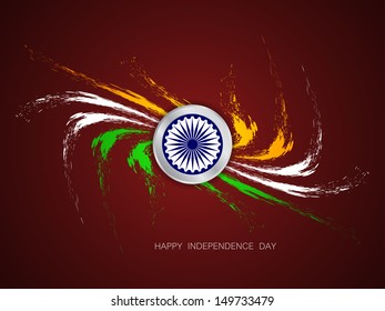 beautiful grungy Indian flag theme design on brown color background. 