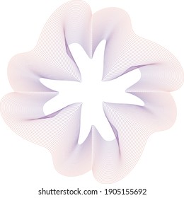 Beautiful Guilloche Watermark Flower Design
