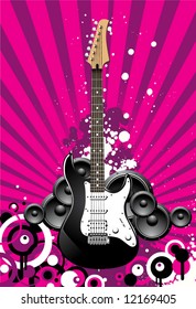 Beautiful guitar on a grunge background