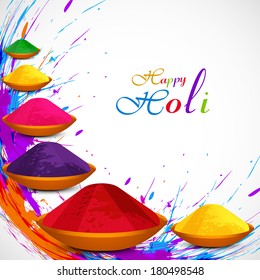 Beautiful gulal colorful background of holi festival grunge design illustration vector