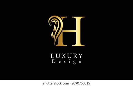  Beautiful H letter luxury logo design vector  template