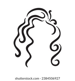 Hermoso diseño de logotipo abstracto de olas de pelo.Logo para negocios, salón de belleza, peluquería, cuidado.	