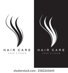 Beautiful hair wave abstract logo and  hair care logo. Logo for business, salon, beauty, hairdresser, care.