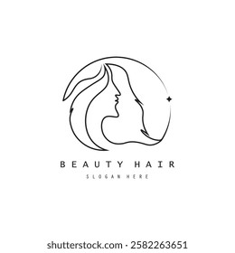 Beautiful hair wave abstract logo and  hair care logo. Logo for business, salon, beauty, hairdresser, care.