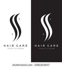 Beautiful hair wave abstract logo and  hair care logo. Logo for business, salon, beauty, hairdresser, care.