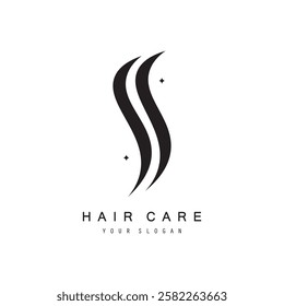 Beautiful hair wave abstract logo and  hair care logo. Logo for business, salon, beauty, hairdresser, care.