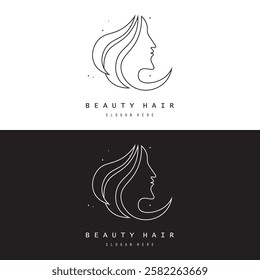 Beautiful hair wave abstract logo and  hair care logo. Logo for business, salon, beauty, hairdresser, care.